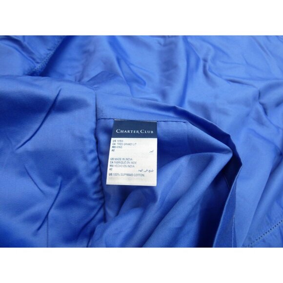 Charter Club 550TC Supima Cotton King Sham, Marina Blue - Picture 4 of 6